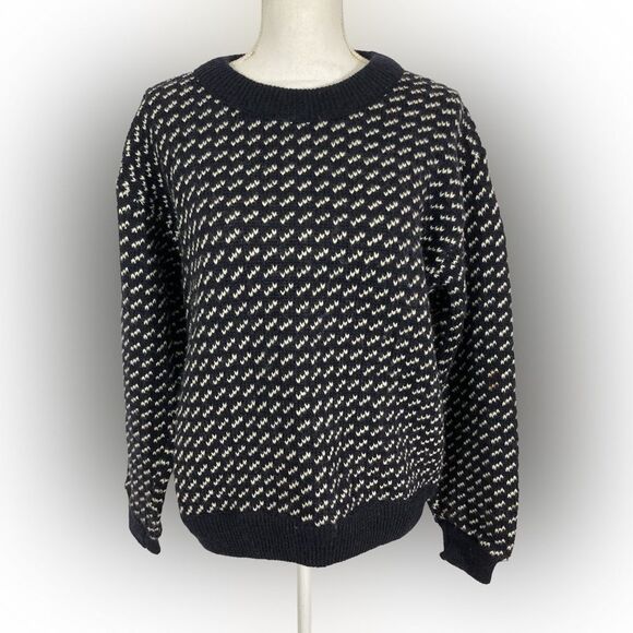 Vintage LL Bean Birdseye Fisherman Made In Norway Wool Norwegian Sweater Size M - Picture 1 of 8